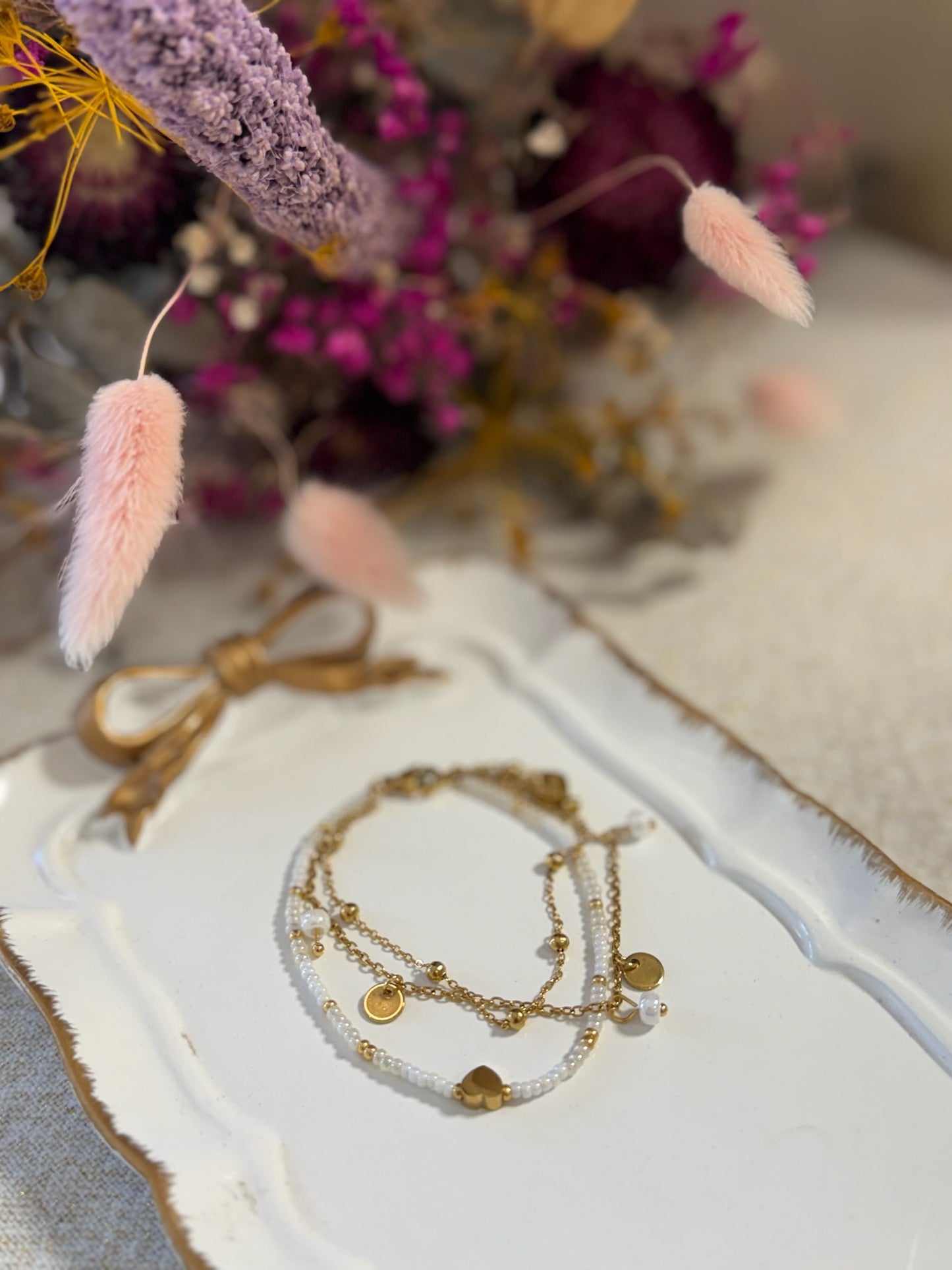 Bracelet perle multi chaines