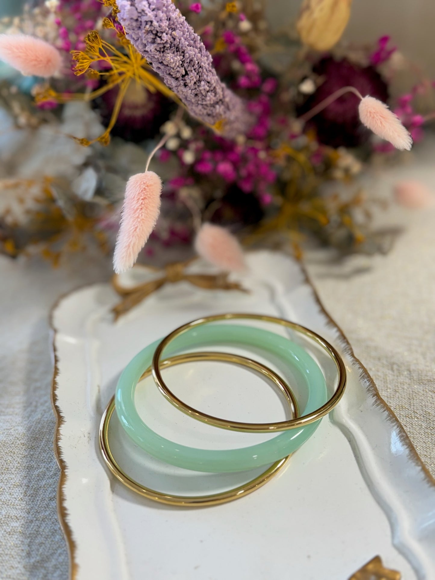 Bracelet vert d'eau jonc