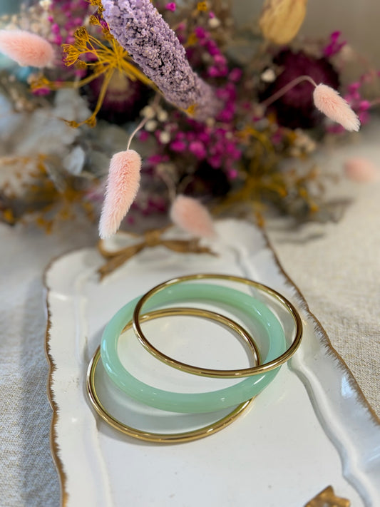 Bracelet vert d'eau jonc