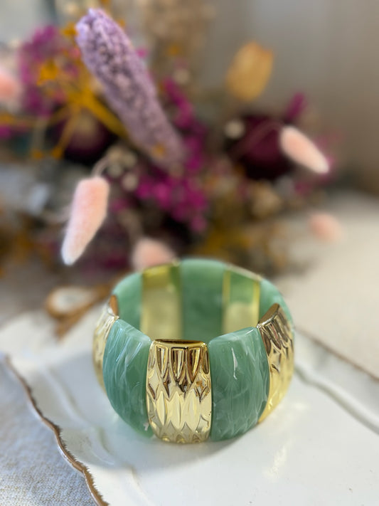Bracelet vert d'eau manchette