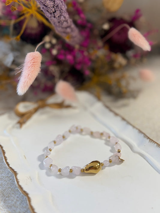 Bracelet blanc pierres