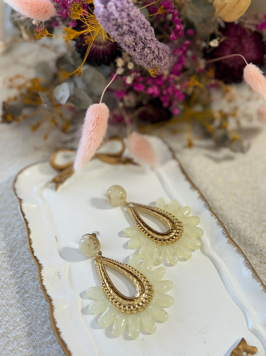 Boucles d'oreilles beige