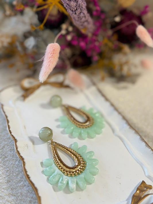 Boucles d'oreilles vert d'eau