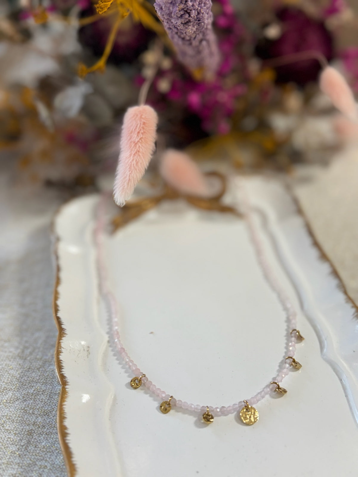 Collier poudré perles