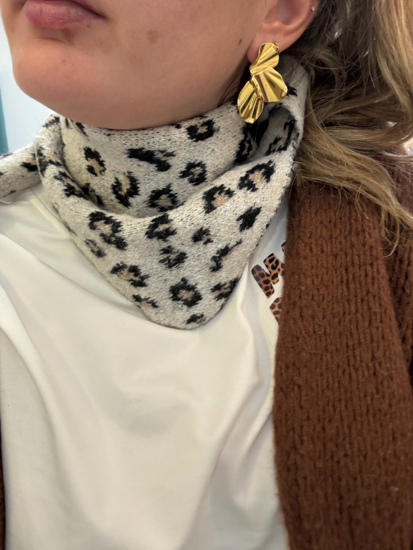 Foulard Laine léopard