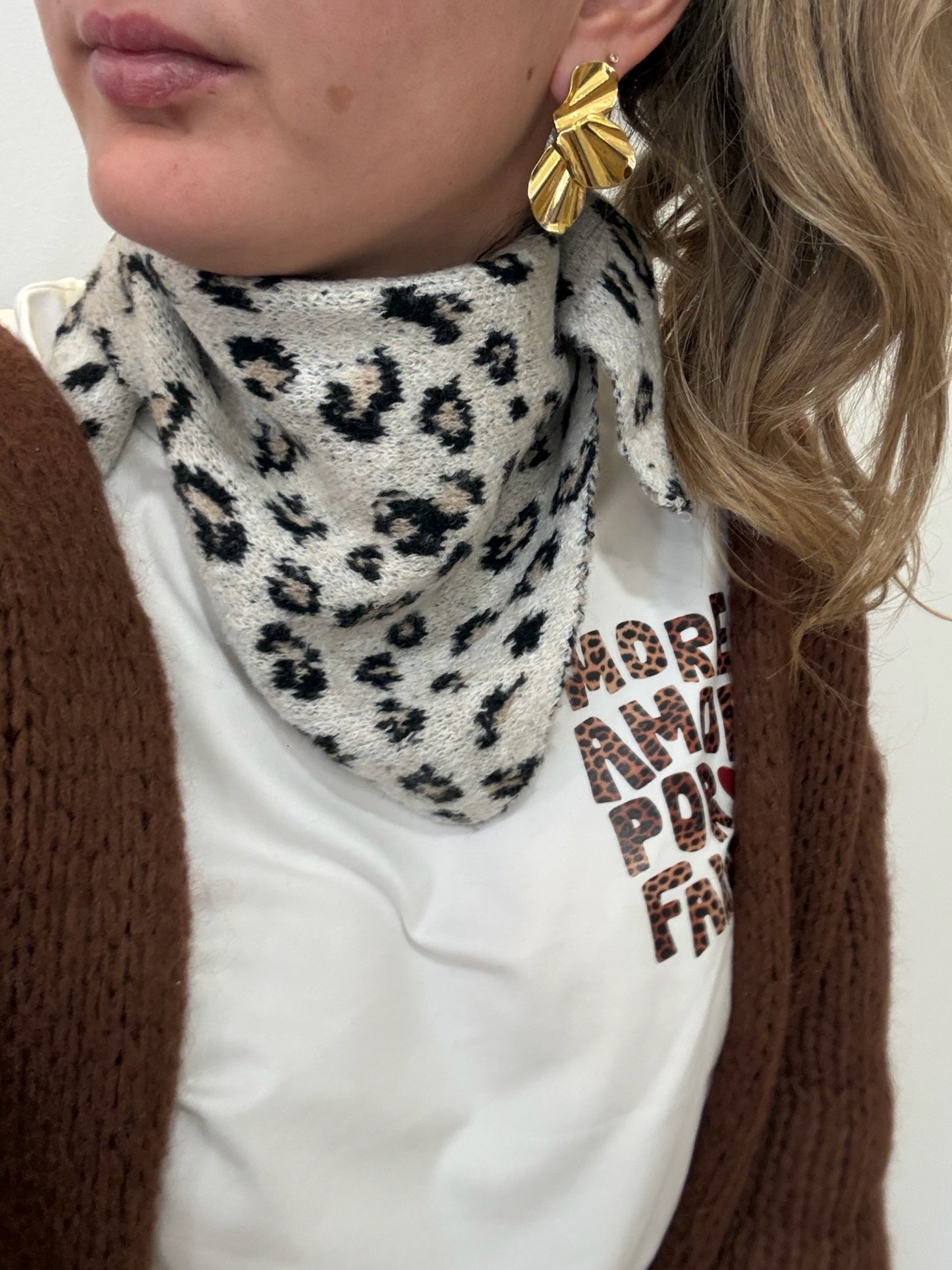 Foulard Laine léopard