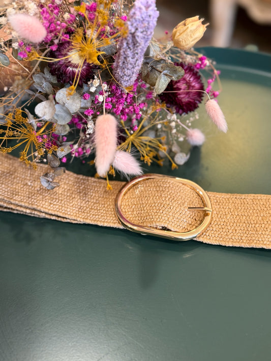 Ceinture rafia marron