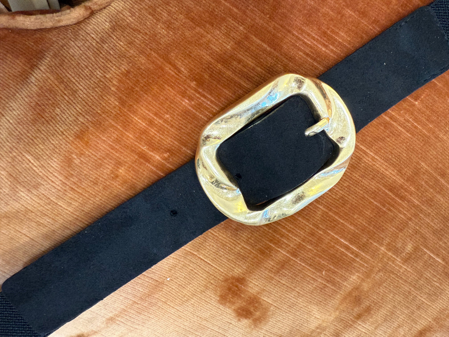 Ceinture noire boucle rectangle