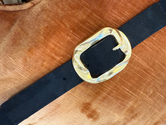 Ceinture noire boucle rectangle